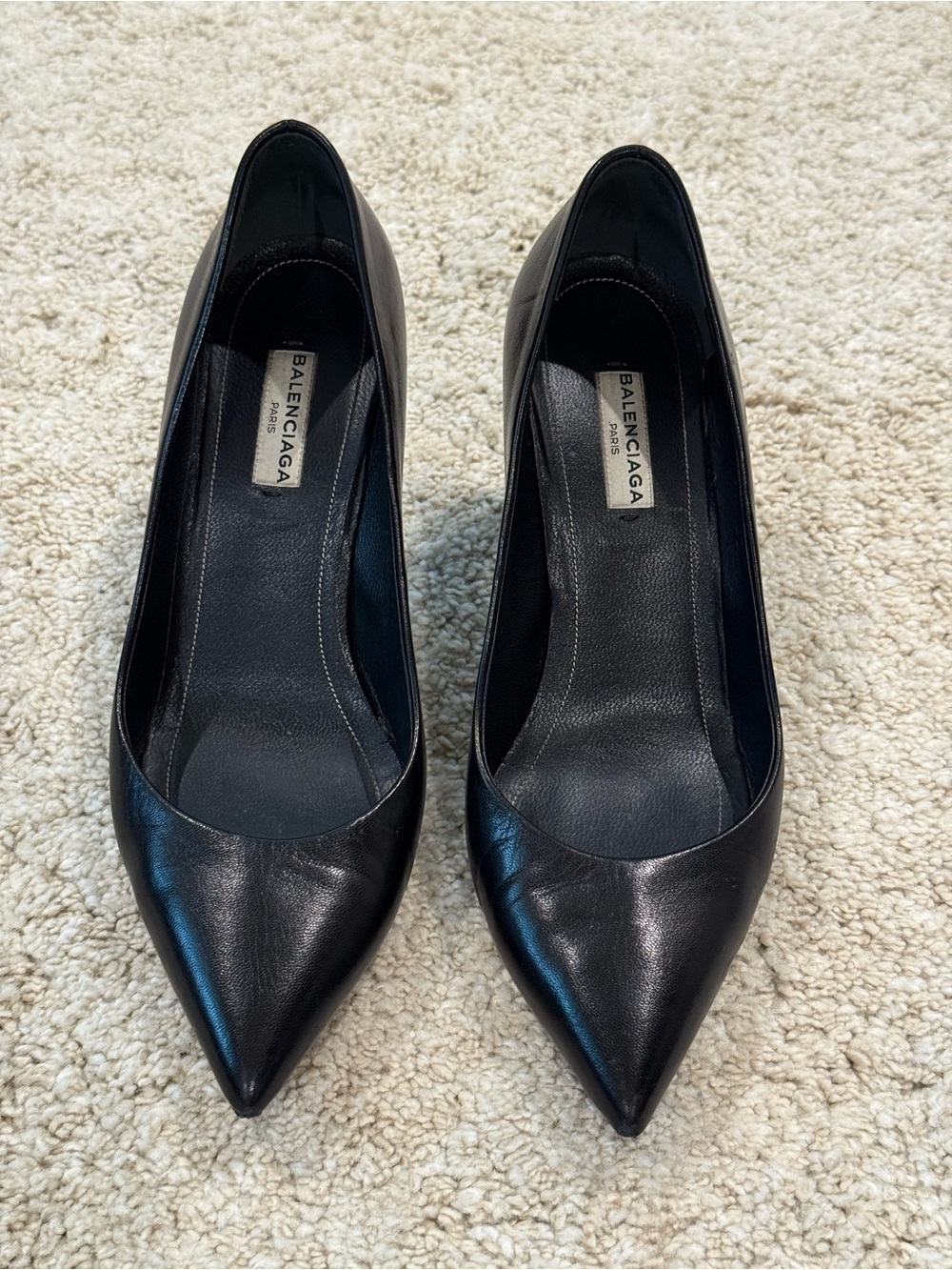 Balenciaga Black Leather Pumps IT 37